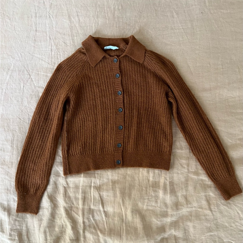 Everlane Alpaca Collared Cardigan